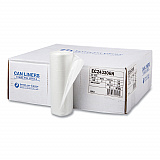 High-Density Commercial Can Liners, 16 gal, 6 mic, 24" x 33", Natural, Perforated Roll, 50 Bags/Roll, 20 Rolls/Carton (EC243306N)