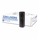 High-Density Commercial Can Liners, 16 gal, 6 mic, 24" x 33", Black, Interleaved Roll, 50 Bags/Roll, 20 Rolls/Carton (S243306K)