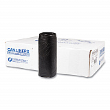 High-Density Commercial Can Liners, 16 gal, 8 mic, 24" x 33", Black, Interleaved Roll, 50 Bags/Roll, 20 Rolls/Carton (S243308K)