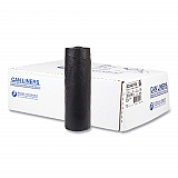 High-Density Commercial Can Liners, 33 gal, 16 mic, 33" x 40", Black, Interleaved Roll, 25 Bags/Roll, 10 Rolls/Carton (S334016K)