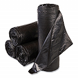High-Density Commercial Can Liners, 55 gal, 22.1 mic, 36" x 60", Black, Interleaved Roll, 25 Bags/Roll, 6 Rolls/Carton (S366022K)