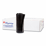 High-Density Commercial Can Liners, 60 gal, 17 mic, 38" x 60", Black, Interleaved Roll, 25 Bags/Roll, 8 Rolls/Carton (S386017K)