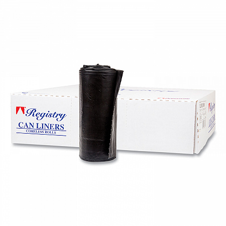 High-Density Commercial Can Liners, 60 gal, 17 mic, 38