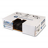 High-Density Commercial Can Liners, 45 gal, 12 mic, 40" x 48", Black, Interleaved Roll, 25 Bags/Roll, 10 Rolls/Carton (S404812K)