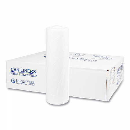 High-Density Commercial Can Liners, 45 gal, 14 mic, 40