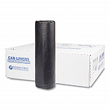 High-Density Commercial Can Liners, 45 gal, 16 mic, 40" x 48", Black, Interleaved Roll, 25 Bags/Roll, 10 Rolls/Carton (S404816K)
