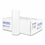 High-Density Commercial Can Liners, 45 gal, 16 mic, 40" x 48", Clear, Interleaved Roll, 25 Bags/Roll, 10 Rolls/Carton (S404816N)