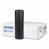 High-Density Commercial Can Liners, 45 gal, 22 mic, 40" x 48", Black, Interleaved Roll, 25 Bags/Roll, 6 Rolls/Carton (S404822K)