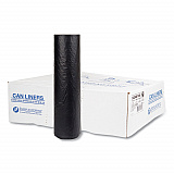 High-Density Commercial Can Liners, 56 gal, 16 mic, 43" x 48", Black, Interleaved Roll, 25 Bags/Roll, 8 Rolls/Carton (S434816K)