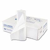 High-Density Commercial Can Liners, 56 gal, 17 mic, 43" x 48", Clear, Interleaved Roll, 25 Bags/Roll, 8 Rolls/Carton (S434817N)