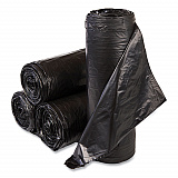 Institutional Low-Density Can Liners, 30 gal, 0.58 mil, 30" x 36", Black, Interleaved Roll, 25 Bags/Roll, 10 Rolls/Carton (SL3036HVK)