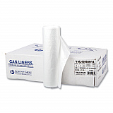 High-Density Commercial Can Liner Value Pack, 60 gal, 12 mic, 38" x 58", Clear, Interleaved Roll, 25 Bags/Roll, 8 Rolls/CT (VALH3860N14)