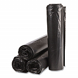 High-Density Commercial Can Liner Value Pack, 45 gal, 19 mic, 40" x 46", Black, Interleaved Roll, 25 Bags/Roll, 6 Rolls/CT (VALH4048K22)