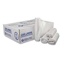 Draw-Tuff Institutional Draw-Tape Can Liners, Drawstring, 12 gal, 28" x 24", White, 25 Bags/Roll, 12 Rolls/Carton (DT12GALW)