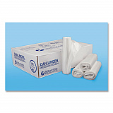High-Density Commercial Can Liners, 30 gal, 13 mic, 30" x 37", Clear, Interleaved Roll, 25 Bags/Roll, 20 Rolls/Carton (S303713N)