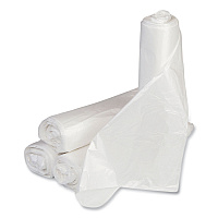 Low-Density Commercial Can Liners, 10 gal, 0.35 mil, 24" x 24", Clear, Perforated Roll, 50 Bags/Roll, 20 Rolls/Carton (SL2424LTN)