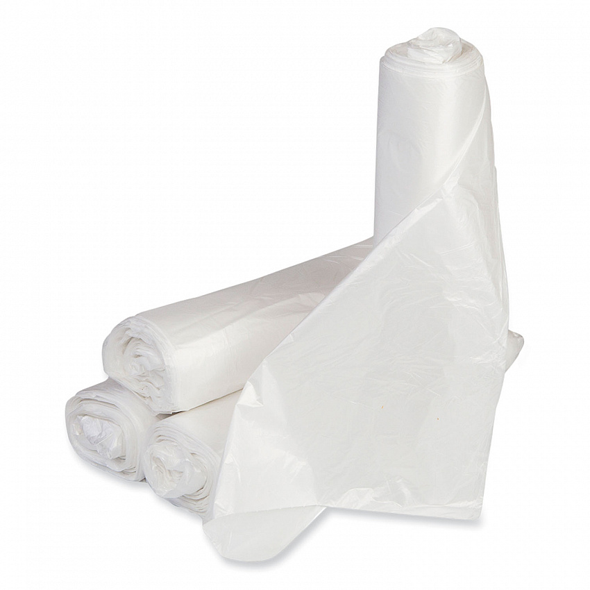 Low-Density Commercial Can Liners, 16 gal, 0.5 mil, 24" x 32", White, Interleaved Roll, 50 Bags/Roll, 10 Rolls/Carton (SL2432XHW)