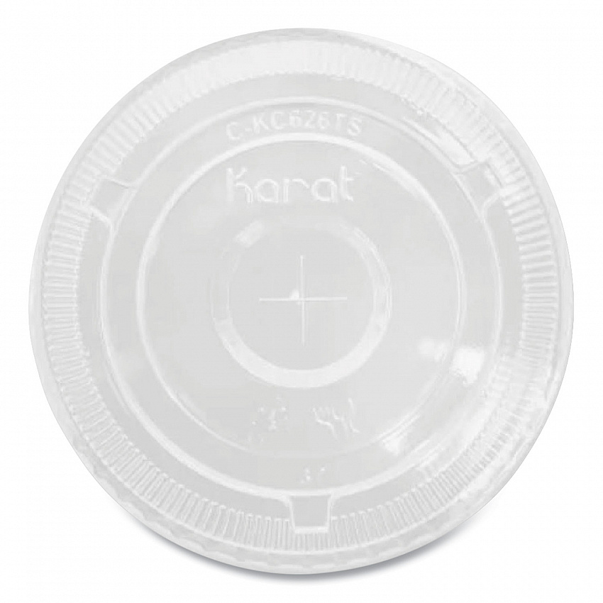 PET Lids, Flat with Straw Slot, Fits 32 oz Cold Cups, Plastic, Clear, 500/Carton (CKC107TS)