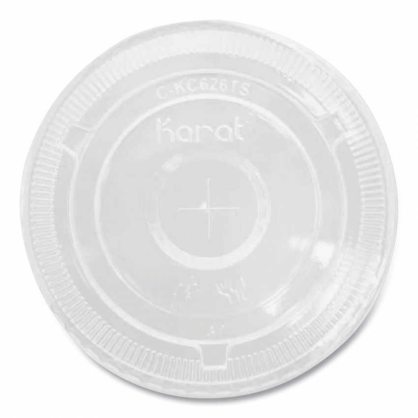 PET Lids, Flat with Straw Slot, Fits 12 oz to 24 oz Cold Cups, Plastic, Clear, 1,000/Carton (CKC626TS)