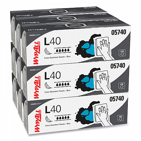 L40 Towels, POP-UP Box, 9.8 x 16.4, Blue, 100/Box, 9 Boxes/Carton (05740)