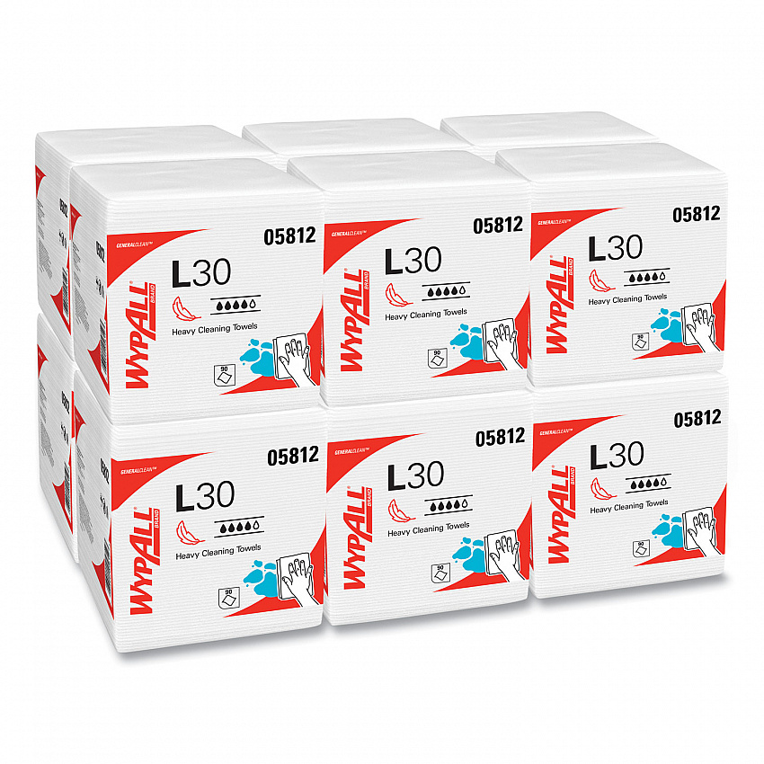 L30 Towels, Quarter Fold, 12.5 x 12, 90/Polypack, 12 Polypacks/Carton (05812)