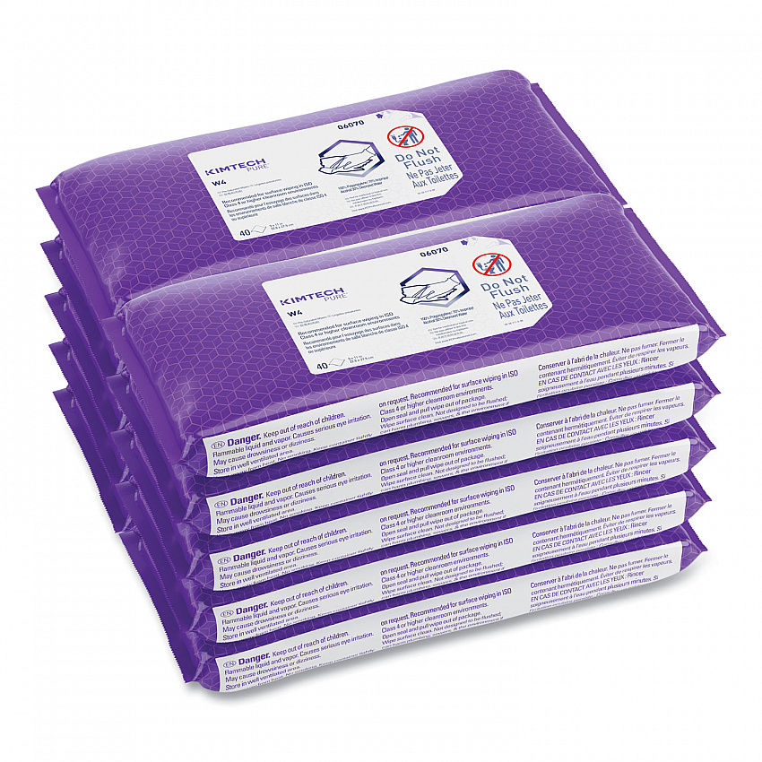 W4 PreSat Alcohol Wipers, 70% IPA, 1-Ply, 9 x 11, White, 40/Pack, 10 Packs/Carton (06070)
