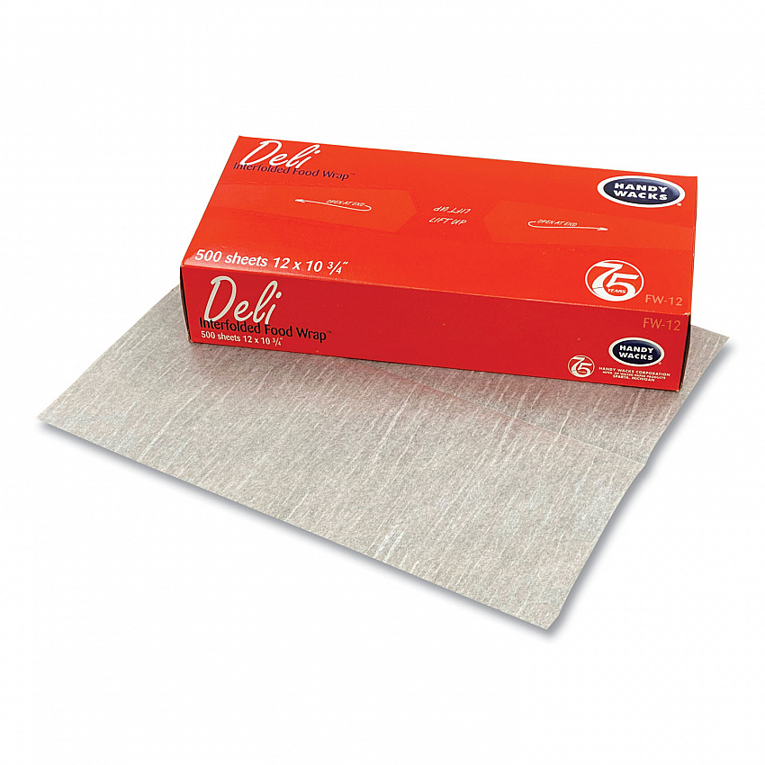 Interfolded Food Wrap Deli Sheets, 10.75 x 12, 12/Carton (FW12)