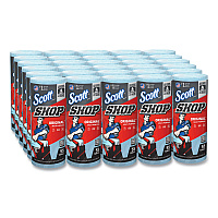 Shop Towels, Standard Roll, 1-Ply, 9.4 x 11, Blue, 55/Roll, 30 Rolls/Carton (75130)