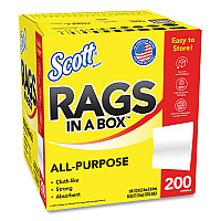 Rags in a Box, POP-UP Box, 12 x 9, White, 200/Box (75260)