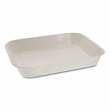 Pressware Classic Stoneware Dual-Ovenable Paperboard Tray, 45 oz, 9.97 x 7.47 x 1.5, White with Brown Specks, 250/Carton (PCS7014XP)