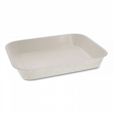 Pressware Classic Stoneware Dual-Ovenable Paperboard Tray, 45 oz, 9.97 x 7.47 x 1.5, White with Brown Specks, 250/Carton (PCS7014XP)