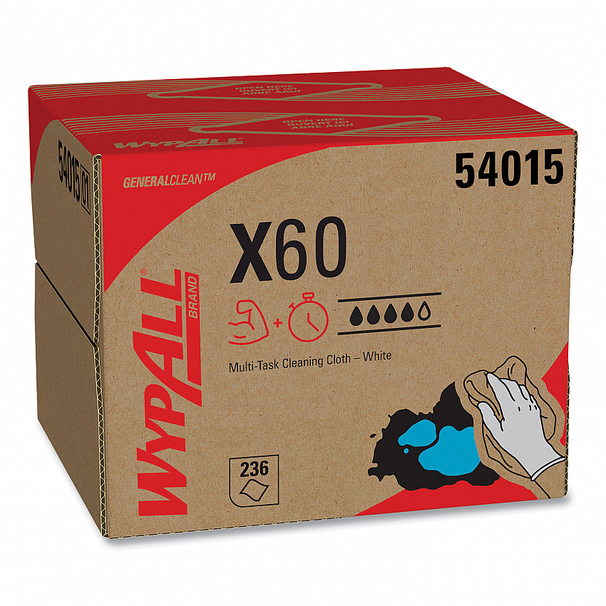 General Clean X60 Cloths, 12.5 x 16.8, White, 236/Carton (54015)