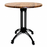 Topalit Tables, Round, 36" dia x 29"h, Teak Top, Black Aluminum Base/Legs (106C36R8)