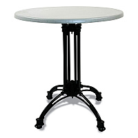 Topalit Tables, Round, 36" dia x 29"h, Silver Top, Black Aluminum Base/Legs (106C36R2)