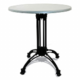 Topalit Tables, Round, 36" dia x 29"h, Silver Top, Black Iron Base/Legs (10636R2)