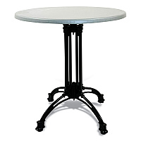 Topalit Tables, Round, 36" dia x 29"h, Silver Top, Black Iron Base/Legs (10636R2)