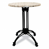Topalit Tables, Round, 36" dia x 29"h, Gray Top, Black Iron Base/Legs (10636R7)