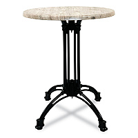 Topalit Tables, Round, 36" dia x 29"h, Gray Top, Black Aluminum Base/Legs (106C36R7)