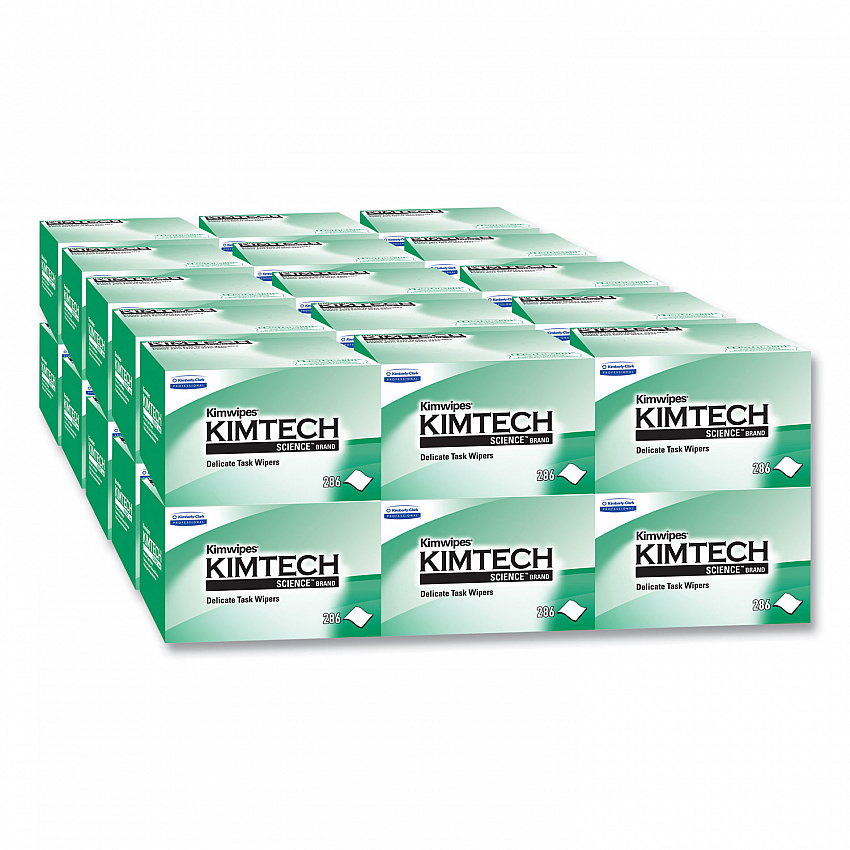 Kimwipes Delicate Task Wipers, 1-Ply, 4.4 x 8.4, Unscented, White, 280/Box, 30 Boxes/Carton (34120)