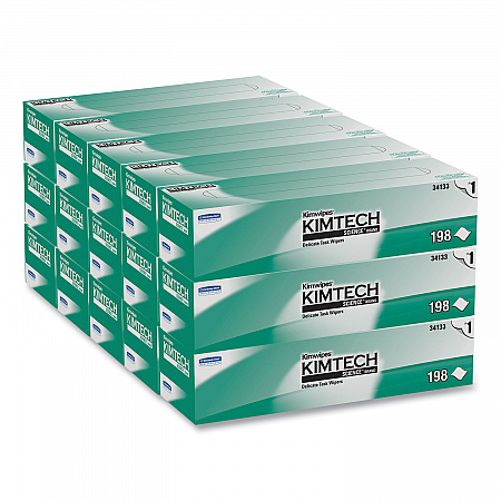 Kimwipes Delicate Task Wipers, 1-Ply, 11.8 x 11.8, Unscented, White, 198/Box, 15 Boxes/Carton (34133)