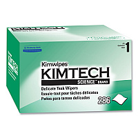 Kimwipes Delicate Task Wipers, 1-Ply, 4.4 x 8.4, Unscented, White, 286/Box (34155)
