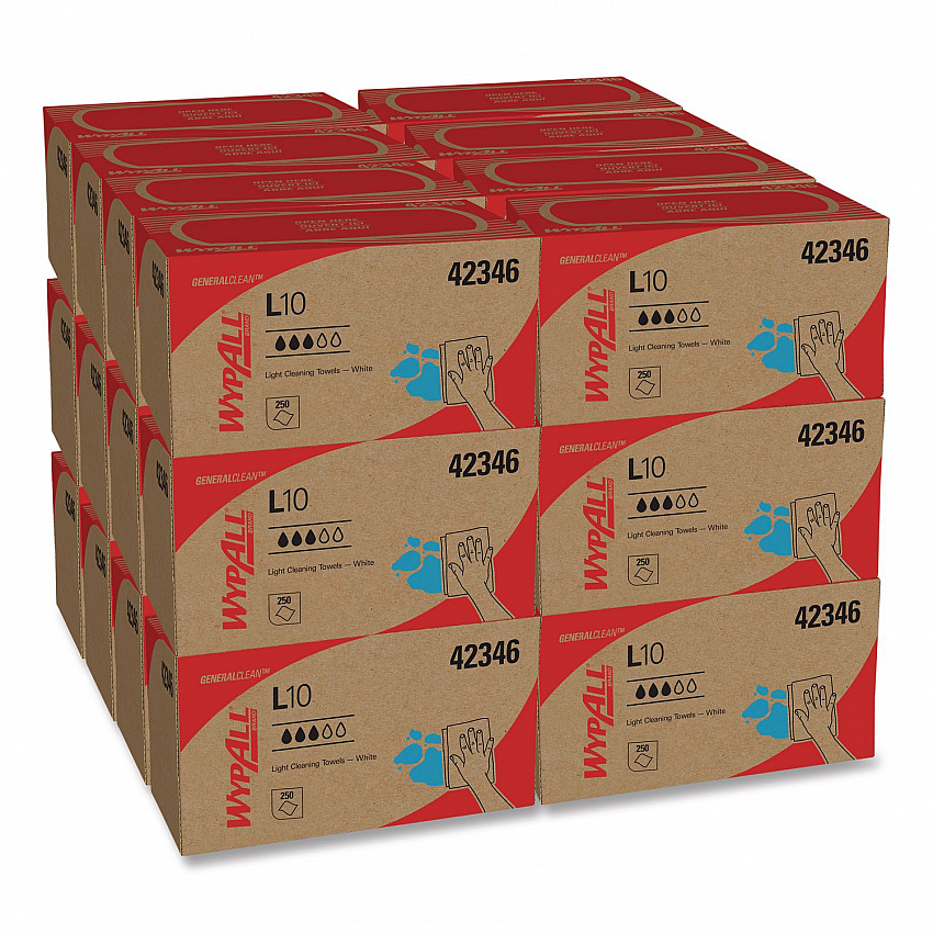L10 Towels, POP-UP Box, 1-Ply, 10.25 x 9, White, 250/Box, 24 Boxes/Carton (42346)