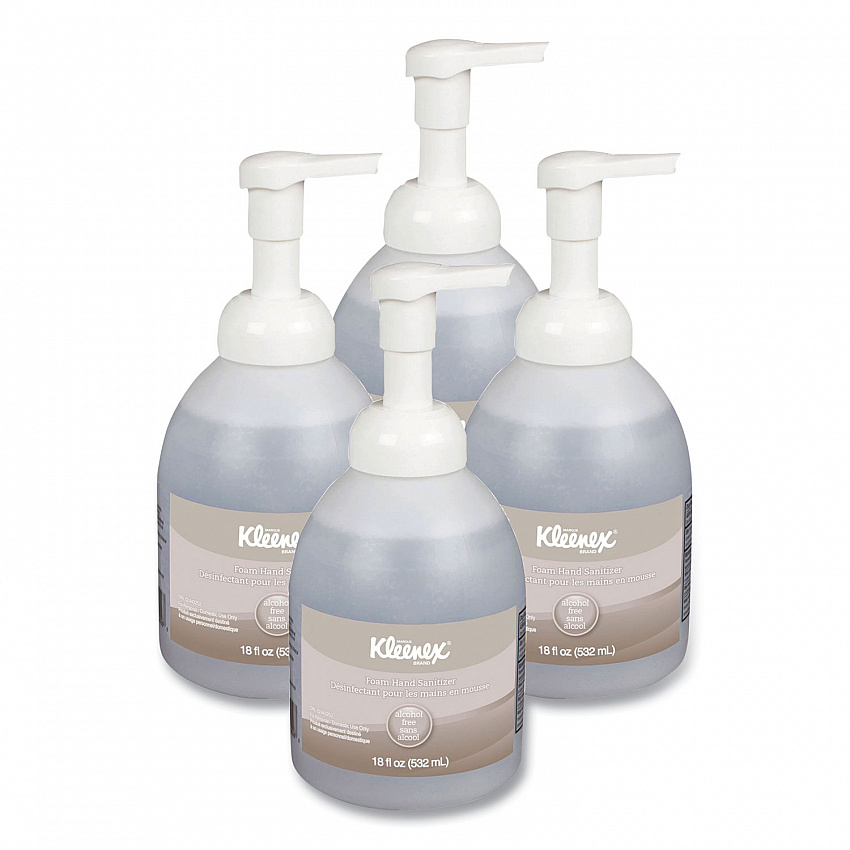 Alcohol-Free Foam Hand Sanitizer, 18 oz Pump Bottle, Fragrance-Free, 4/Carton (45827CT)