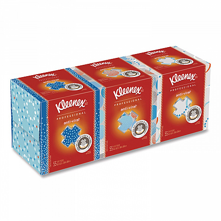 Boutique Anti-Viral Facial Tissue, Pop-Up Box, 3-Ply, White, 55 Sheets/Box, 3 Boxes/Pack (21286)