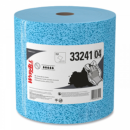 Power Clean Oil, Grease and Ink Cloths, Jumbo Roll, 9.8 x 12.2, Blue, 717/Roll (33241)