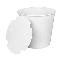 Food Bucket with Lid, 170 oz, 8.9" Diameter x 8.36" h, White, Paper, 150/Carton (CFB170WBNDL)