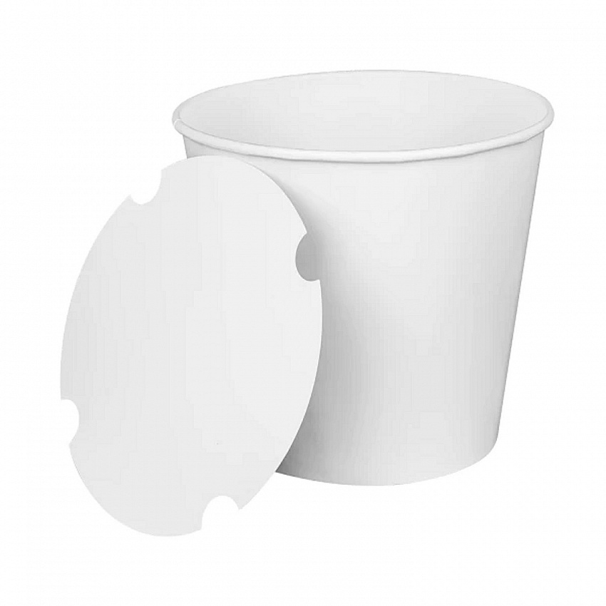 Food Bucket with Lid, 170 oz, 8.9" Diameter x 8.36" h, White, Paper, 150/Carton (CFB170WBNDL)