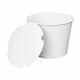 Food Bucket with Lid, 130 oz, 8.46" Diameter x 6.6" h, White, Paper, 150/Carton (CFB130WBNDLE)