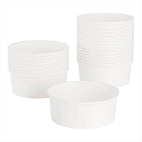 Food Bucket, 32 oz, 6.5" Diameter x 2.4" h, White, Paper, 360/Carton (FPPSB32)