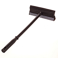 Auto Squeegee, 8" Rubber Blade, 8" Mesh Scrubber, 21" Plastic Handle with Grip, Black, 20/Carton (AUSQ0)